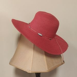 J hats ,Women's wide brim, red sun hat